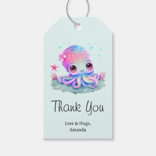Cute Octopus Zee Creater Bedankt Cadeaulabel