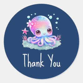 Cute Octopus Zee Creater Bedankt Ronde Sticker