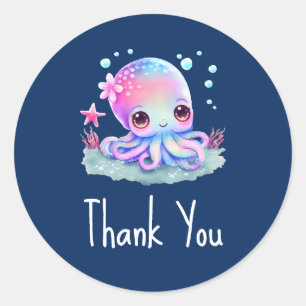Cute Octopus Zee Creater Bedankt Ronde Sticker