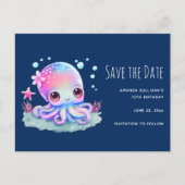 Cute Octopus Zee Creater Save the Date Uitnodiging Briefkaart (Voorkant)