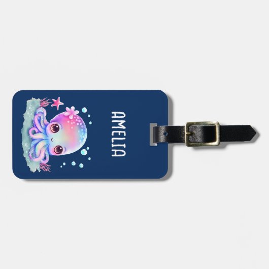 Cute Octopus Zee creatie Bagagelabel (Voorkant horizontaal)