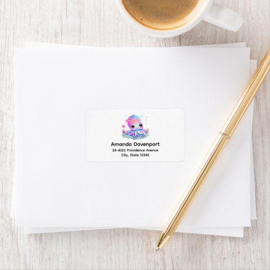 Cute Octopus Zee creatie Etiket (Insitu)