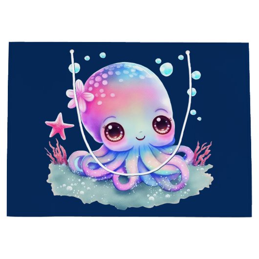 Cute Octopus Zee creatie Groot Cadeauzakje (Voorkant)
