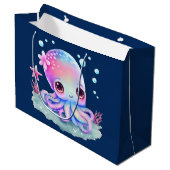 Cute Octopus Zee creatie Groot Cadeauzakje (Voorkant Gekanteld)