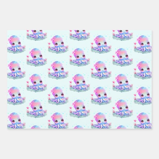 Cute Octopus Zee creatie Inpakpapier Vel (Voorkant 2)