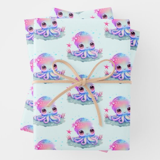 Cute Octopus Zee creatie Inpakpapier Vel (In situ)