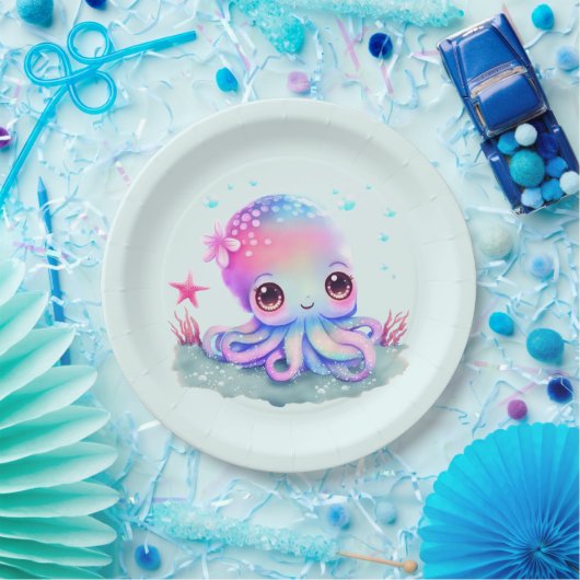 Cute Octopus Zee creatie Papieren Bordje (Feest)