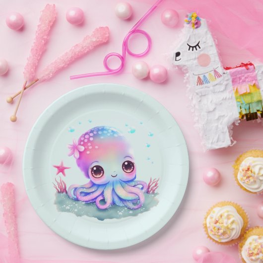 Cute Octopus Zee creatie Papieren Bordje (Feest)