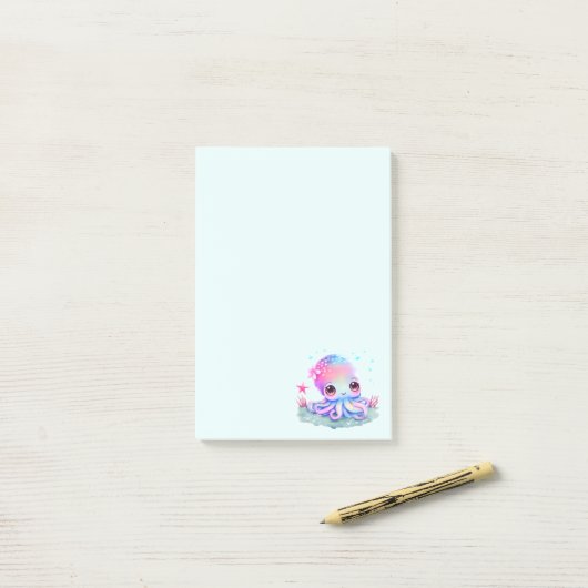 Cute Octopus Zee creatie Post-it® Notes (Op bureau)