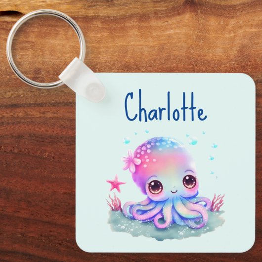 Cute Octopus Zee creatie Sleutelhanger (Voorkant)