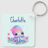 Cute Octopus Zee creatie Sleutelhanger (Achterkant)