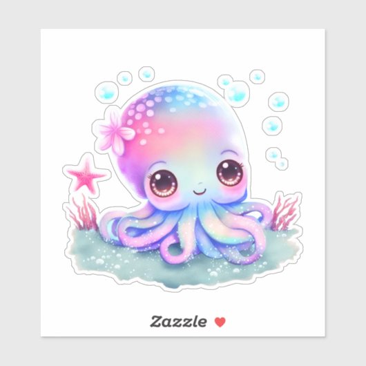 Cute Octopus Zee creatie Sticker (Vel)