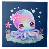 Cute Octopus Zee creatie Tegeltje (Voorkant)
