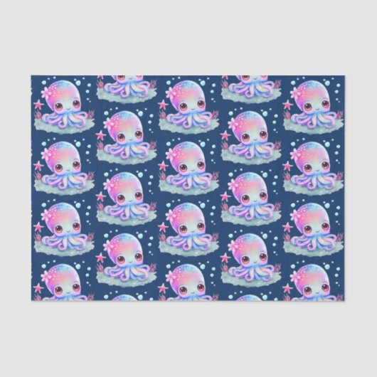 Cute Octopus Zee creatie Tissuepapier (Voorkant)