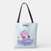 Cute Octopus Zee creatie Tote Bag (Achterkant)