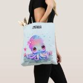 Cute Octopus Zee creatie Tote Bag (Dichtbij)