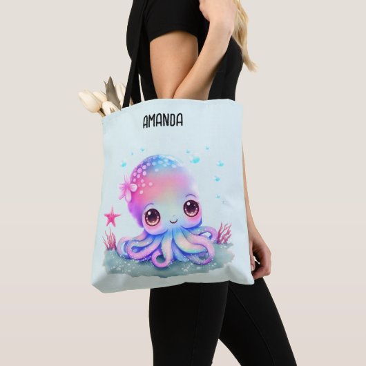 Cute Octopus Zee creatie Tote Bag (Dichtbij)