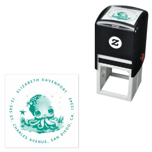 Cute Octopus Zee creatie Zelfinktende Stempel (In situ)