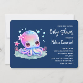 Cute Octopus Zee Creatinine Baby shower Kaart