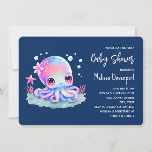 Cute Octopus Zee Creatinine Baby shower Kaart