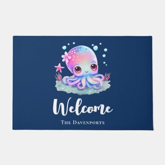 Cute Octopus Zee Creative Welcome Deurmat (Voorkant)