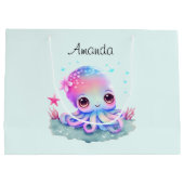 Cute Octopus Zee Creature Birthday Groot Cadeauzakje (Achterkant)