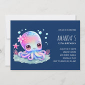 Cute Octopus Zee Creature Birthday Kaart (Voorkant)