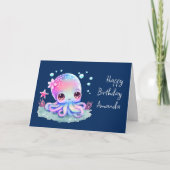 Cute Octopus Zee Creature Birthday Kaart (Voorkant)