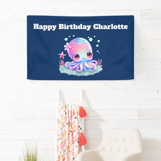 Cute Octopus Zee Creature Birthday Spandoek (Insitu)