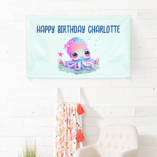 Cute Octopus Zee Creature Birthday Spandoek (Insitu)
