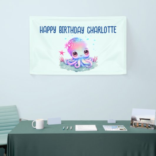 Cute Octopus Zee Creature Birthday Spandoek (Beurs)