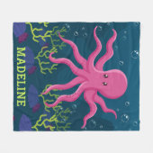 Cute Octopus Zee Ocean Persoonlijke Kinderen Fleece Deken (Voorkant (Horizontaal))