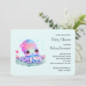 Cute Octopus Zeedier Baby Shower Kaart (Staand voorkant)