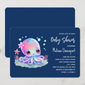 Cute Octopus Zeewezen Baby Shower Kaart (Voorkant / Achterkant)