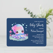 Cute Octopus Zeewezen Baby Shower Kaart (Staand voorkant)