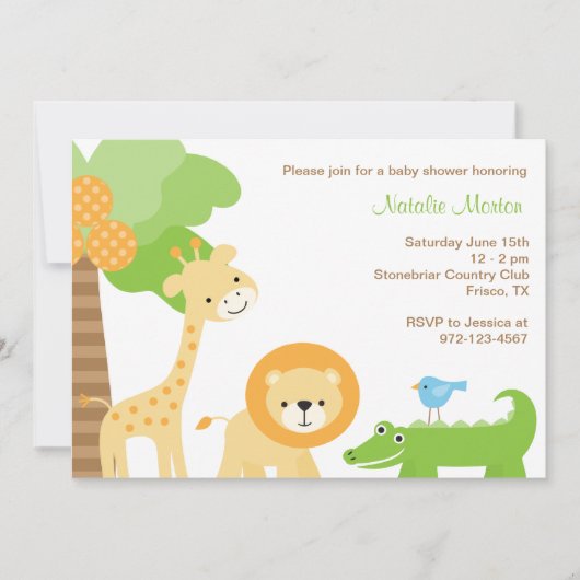 Cute Oerwoud Animal Invitations Kaart (Voorkant)