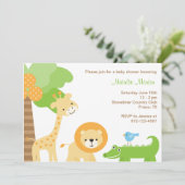 Cute Oerwoud Animal Invitations Kaart (Staand voorkant)