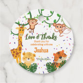 Cute oerwoud animal party bedankt bedankjes labels (Voorkant)