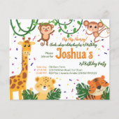 Cute oerwoud animal party budget-uitnodigingsjablo (Voorkant)