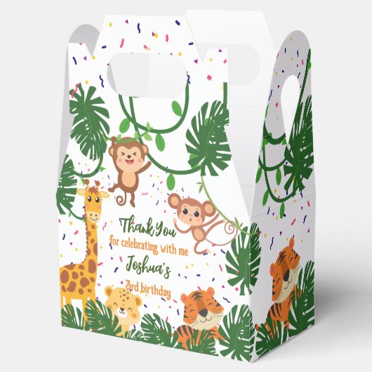 Cute oerwoud animal party safari verjaardag bedankdoosjes (Geopend)