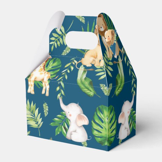 Cute Oerwoud Animals 1e verjaardag Dank u Bedankdoosjes (Achterkant)