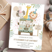 Cute Oerwoud Animals 1e verjaardag Kaart