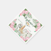 Cute Oerwoud Animals Baby Girl Shower Servet (Hoek)