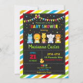 Cute Oerwoud Animals Baby shower Invitation Neutra Kaart (Voorkant)