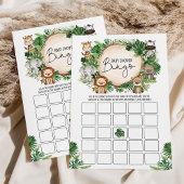 Cute Oerwoud Animals Bingo Baby shower Game Kaart