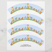 Cute Oerwoud Animals Boy Plain Cupcake Wrapper Flyer (Voorkant)