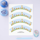 Cute Oerwoud Animals Boy Plain Cupcake Wrapper Flyer (Enkel)