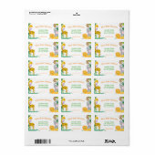 Cute Oerwoud Animals Child Daycare Babysitter Etiket (Full Sheet)