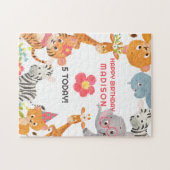 Cute Oerwoud Animals Happy Birthday Legpuzzel (Horizontaal)