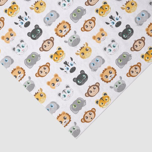 Cute Oerwoud Animals Patroon Tissuepapier (Detail)